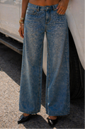 Starry Diamond Straight-Leg Denim Jeans