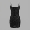 Lace-Up Back Sequin Mini Dress