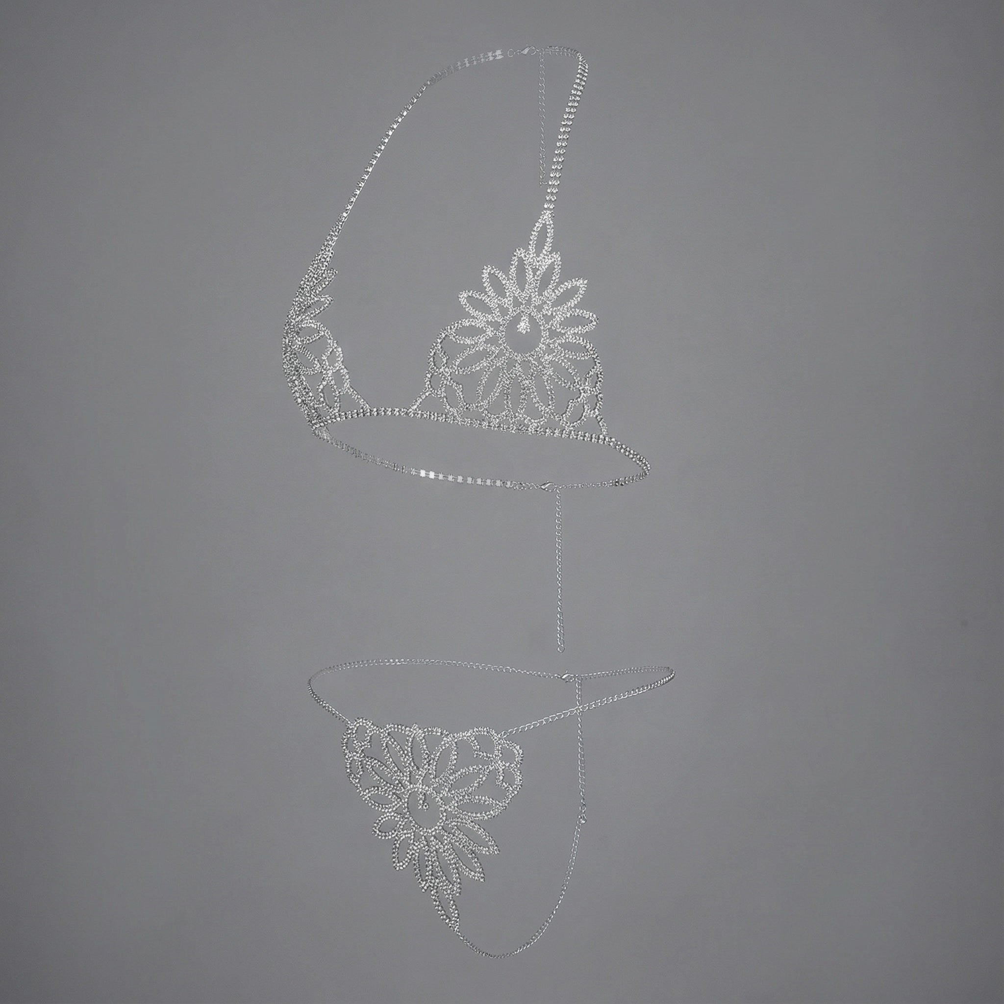 Monique Rhinestone Flower Lingerie Set
